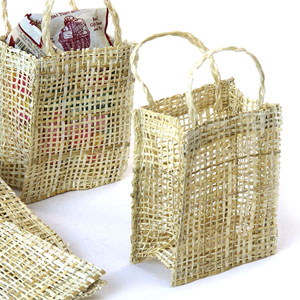 3 x 4 Natural Abacca Bag - pack by 10