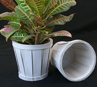 6" Woodchip Pot Cover White