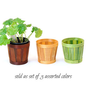 5" Woodchip/Bamboo Pot Cover 3-Color