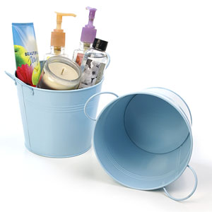 6.5" Tin Pot Light Blue