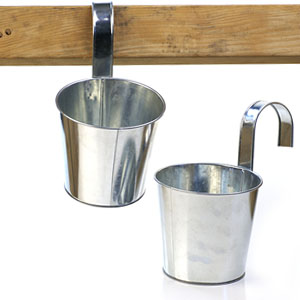 Galvanized Tin Hanging Pot with Detachable Handle