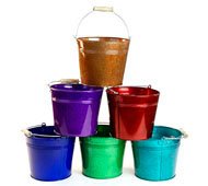 Buckets, Pails and Tubs in Vintage, Colored and Galvanized Finish