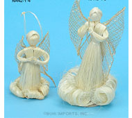 4" Abacca Angel with sinamay