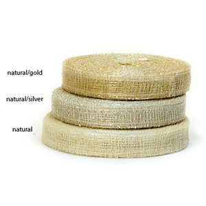 1" Sinamay Ribbon natural/gold