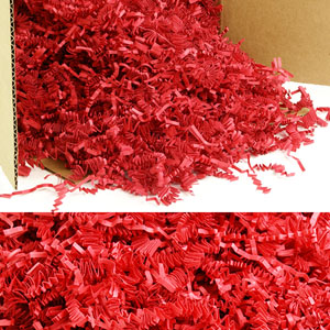 10 lbs. Crinkle Cut Paper Shred - Red