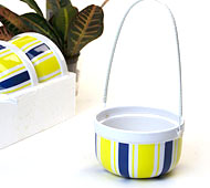 Ceramic Shop Yel-White-Blue Stripe 