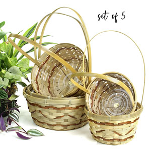 Natural Bamboo Round Shop set of 5