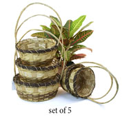 Bamboo/Twigs Round Shop set of 5 Natural