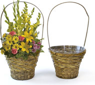 Bamboo Flower Basket Large Stained