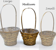 Bamboo Flower Basket Medium Single