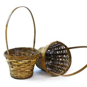 Bamboo Flower Basket Stained Small Single