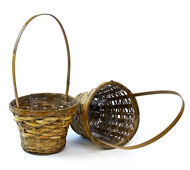 Bamboo Flower Basket Stained Small Single