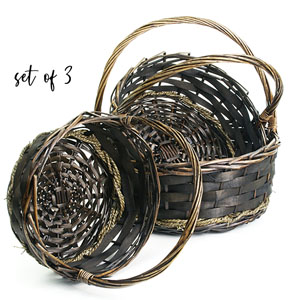 Willow/Woodchip/Rope Shop set of 3