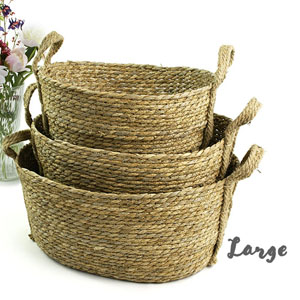 Rush Seagrass Twine Storage Bin Natural Large