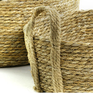 Rush Seagrass Twine Storage Bin Natural Large