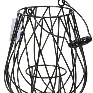 Wire  Lantern with Folding Handle Black