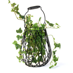 Wire  Lantern with Folding Handle Black