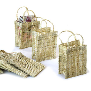 3 x 4 Natural Abacca Bag - pack by 10