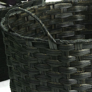 Woven Oval Storage Bin Dark Brown