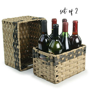 Woven Basket Storage Bin Rectangle set of 2