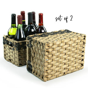 Woven Basket Storage Bin Rectangle set of 2