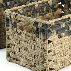 Woven Basket Storage Bin Rectangle set of 2
