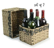 Woven Basket Storage Bin Rectangle set of 2