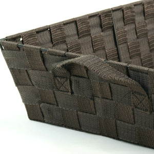 Woven Strap  Basket Rectangle -Single Dark Brown