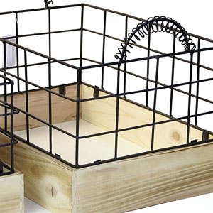 Wire/Wood Rectangular Crate s/ 3
