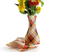 Poly Collapsible Vase - Rust Plaid (10/pk)