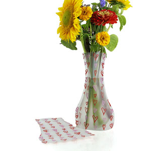 Poly Collapsible Vase - Hearts (10/pk)