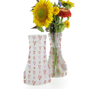 Poly Collapsible Vase - Hearts (10/pk)