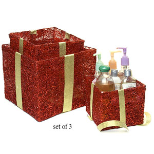 Sisal Display Box Red  s/3