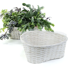 Bamboo Triangular Pot White