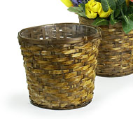 Rattan POT COVER (12" Round ) for 10" Pot