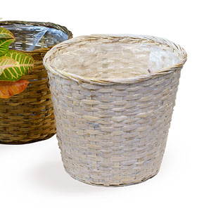 Rattan Pot Cover for 12" Pot White