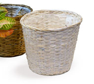 Rattan Pot Cover for 12" Pot White