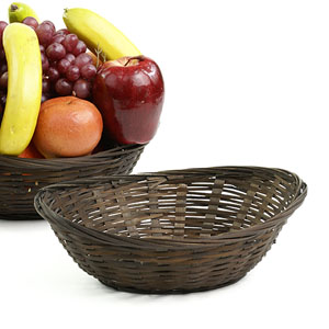 Bamboo Oval Tray Dark Brown Small