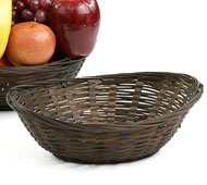 Bamboo Oval Tray Dark Brown Small