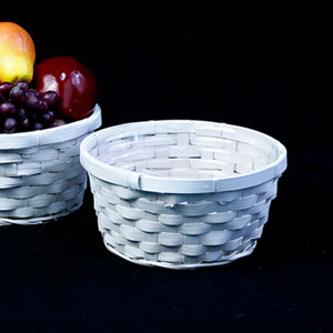 8" Bamboo Bowl White