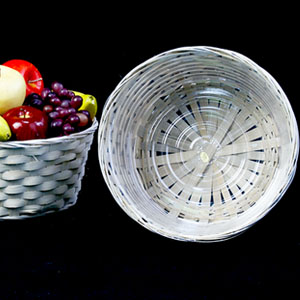 10" Bamboo Bowl White