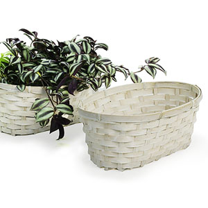 14" Bamboo Double Planter