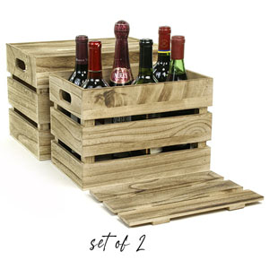 WOOD Crate S/2 Burnt Finish with Lid