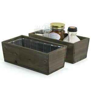 Wood Rectangle Tray Sm Stained