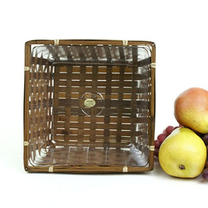 8 Inch Stained Bamboo Square Tray