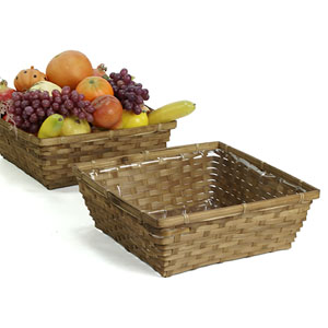 12 Inch Squre Stained Bamboo Tray