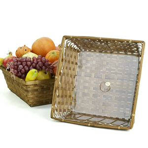 12 Inch Squre Stained Bamboo Tray