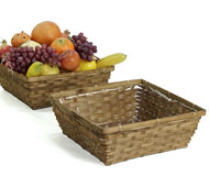 12 Inch Squre Stained Bamboo Tray