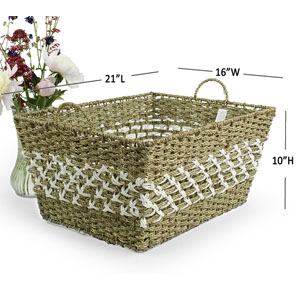 X-Large Woven Natural Seagrass Twine Basket 