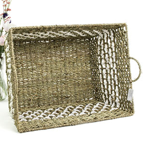 X-Large Woven Natural Seagrass Twine Basket 